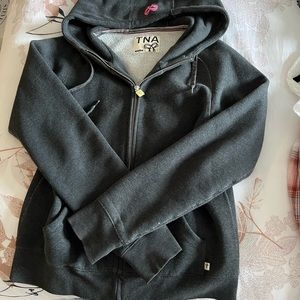 **SOLD**TNA Grey zip hoodie M